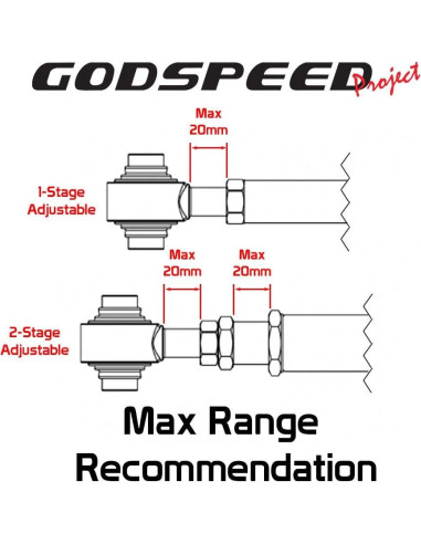 Brazos Superiores Traseros Ajustables Godspeed AK-066-A para Toyota Camry 2018-2024