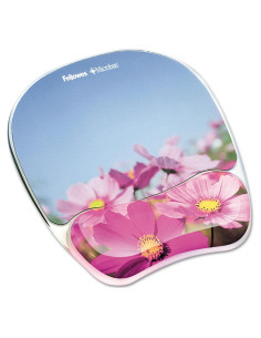 Almohadilla de Ratón de Gel Fellowes 23.5x20 cm Flores Rosadas