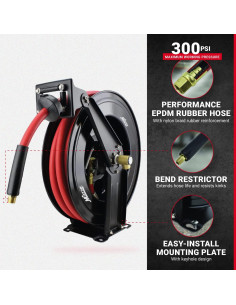 Carrete de Manguera de Aire Milton 2780-50D 1/2" x 15.24 m 2