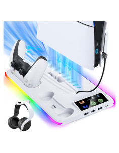 Estación de Enfriamiento y Carga BRHE para PS5 Slim - Ventilador RGB