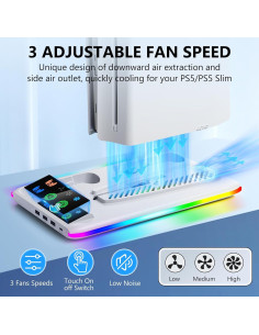 Estación de Enfriamiento y Carga BRHE para PS5 Slim - Ventilador RGB 2
