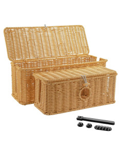 Set de 2 Cajas Organizadoras de Cables IHKFILAN Ratán 15.7x6.3cm