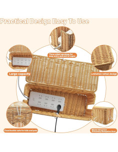 Set de 2 Cajas Organizadoras de Cables IHKFILAN Ratán 15.7x6.3cm 2