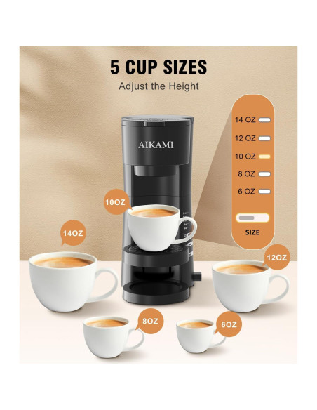 Cafetera AIKAMI 1 Taza con Espumador de Leche 4 en 1