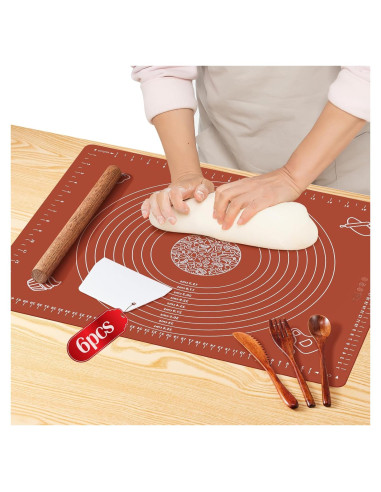 Juego de 6 Utensilios de Cocina Leedylove - Tapete Silicona 50.8x40.6cm