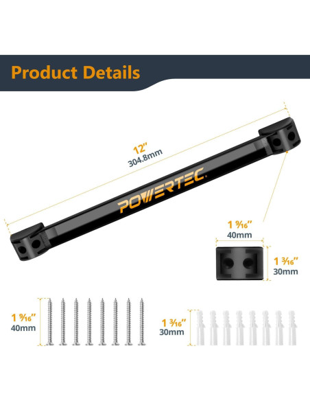 Barra Magnética para Herramientas POWERTEC 30.48 cm 4PK