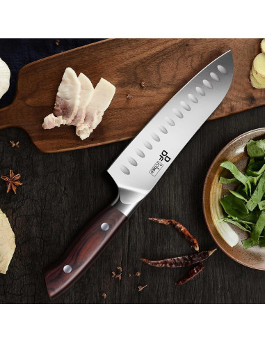 Cuchillo Santoku DDF iohEF 7" Acero Inoxidable Japonés Ergonómico