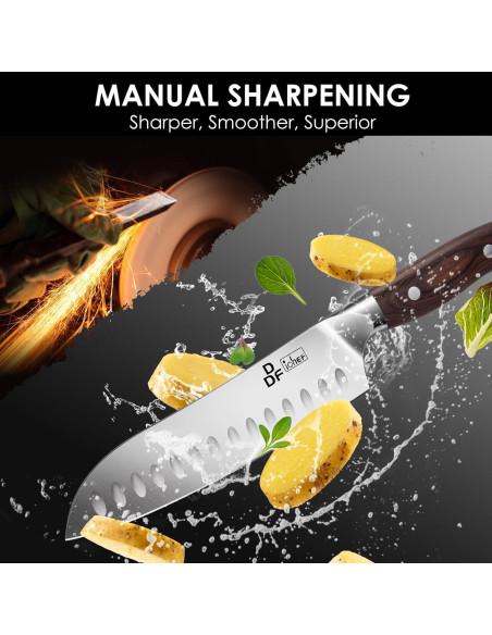 Cuchillo Santoku DDF iohEF 7" Acero Inoxidable Japonés Ergonómico