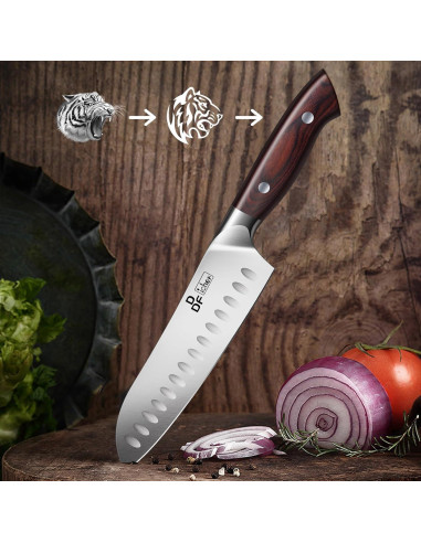 Cuchillo Santoku DDF iohEF 7" Acero Inoxidable Japonés Ergonómico