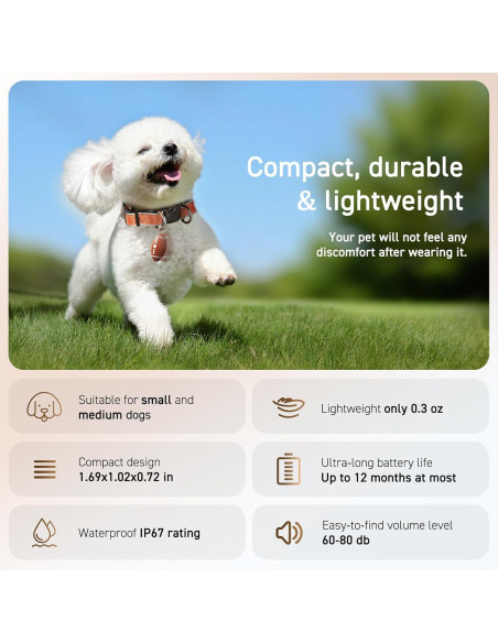 Rastreador GPS para Perros QDAN, Impermeable IP67, Sin Suscripción Rastreador GPS para Perros QDAN, Impermeable IP67, Sin Suscripción