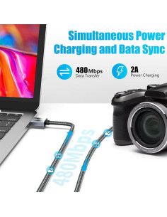 Cable USB 2.0 Meokse Mini B 6M Alta Velocidad 480Mbps 2