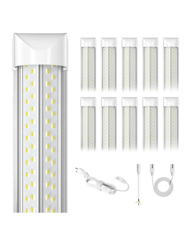 Luz de Taller LED 8FT ELEKICO 100W 15000lm Conectable 10 Pcs