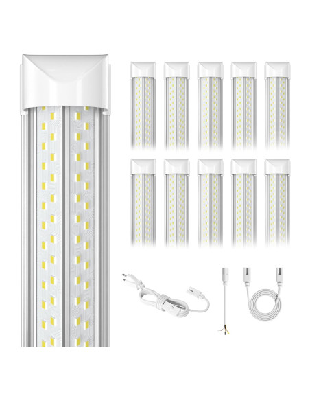 Luz de Taller LED 8FT ELEKICO 100W 15000lm Conectable 10 Pcs