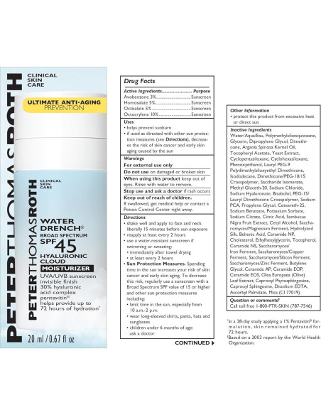 Hidratante Nubloso SPF 45 Peter Thomas Roth 19ml - Ligero y Resistente al Agua Hidratante Nubloso SPF 45 Peter Thomas Roth 19ml - Ligero y Resistente al Agua