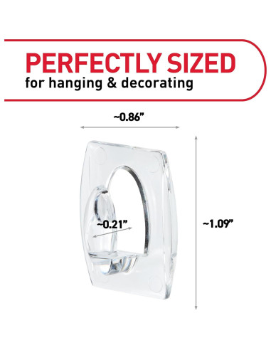 Ganchos de Pared Command 3M, 30 Ganchos Transparentes, 32 Tiras