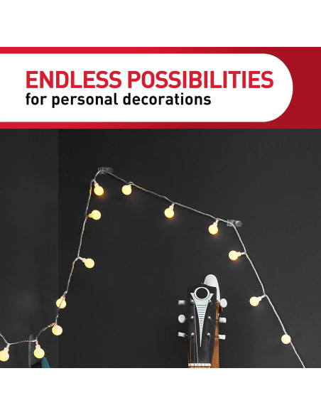 Ganchos de Pared Command 3M, 30 Ganchos Transparentes, 32 Tiras