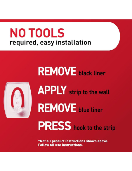 Ganchos de Pared Command 3M, 30 Ganchos Transparentes, 32 Tiras