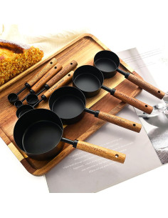 Juego de Tazas y Cucharas Medidoras 8 Piezas Uniturcky Acero Inoxidable 2