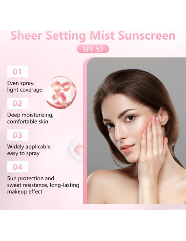 Spray Bruma Fijadora y Protector Solar SPF 50 Yetary 28g