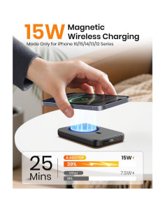 Cargador Portátil Magnético ADDTOP 10000mAh 15W USB-C Negro 2