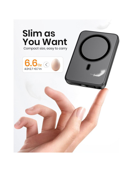 Cargador Portátil Magnético ADDTOP 10000mAh 15W USB-C Negro