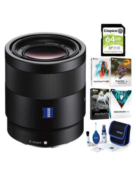 Lente de Cámara Sony Sonnar T FE 55mm F1.8 ZA + Kit
