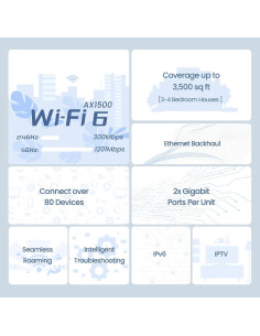 Tenda AX1500 Mesh WiFi 6 Nova MX3 - Cubre 325 m - Paquete de 3 2