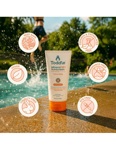 Protector Solar Mineral Toddle SPF 50 Niños 48.19g Sin Residuos