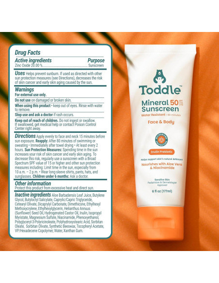 Protector Solar Mineral Toddle SPF 50 Niños 48.19g Sin Residuos