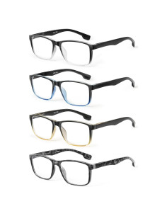 Paquete de 4 Gafas de Lectura JOLISU con Bloqueo Luz Azul 1.25x