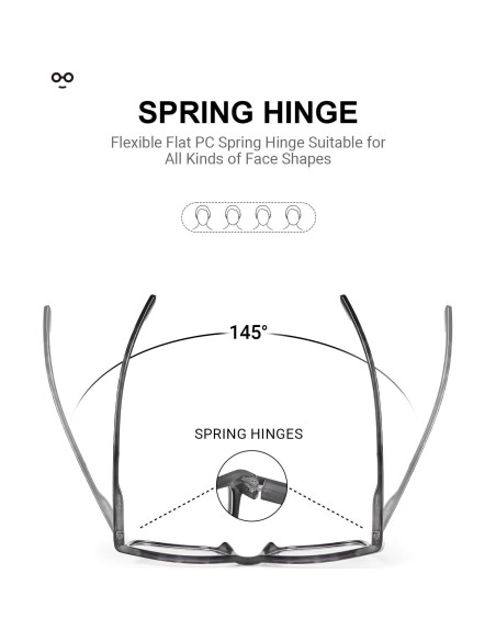 Paquete de 4 Gafas de Lectura JOLISU con Bloqueo Luz Azul 1.25x