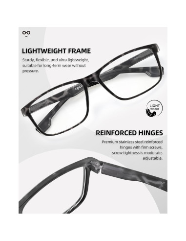 Paquete de 4 Gafas de Lectura JOLISU con Bloqueo Luz Azul 1.25x
