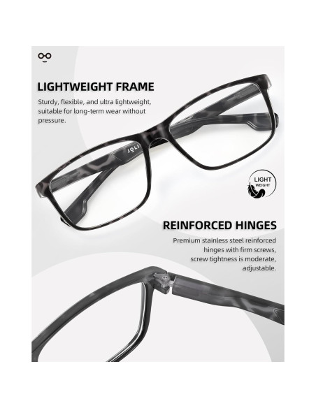 Paquete de 4 Gafas de Lectura JOLISU con Bloqueo Luz Azul 1.25x