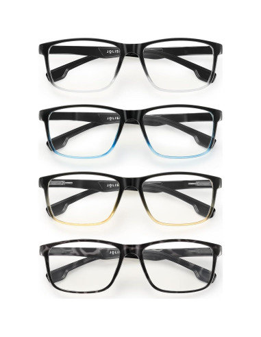 Paquete de 4 Gafas de Lectura JOLISU con Bloqueo Luz Azul 1.25x