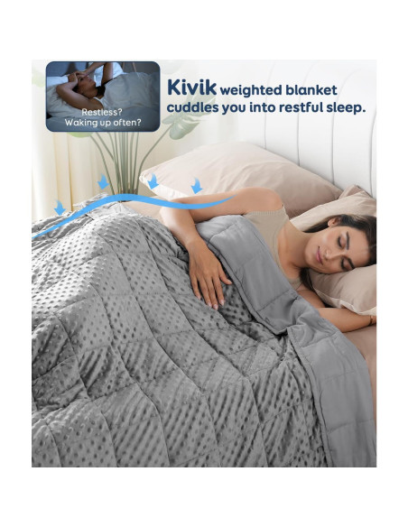 Manta con peso Kivik 6.8 kg 152x203 cm gris reversible