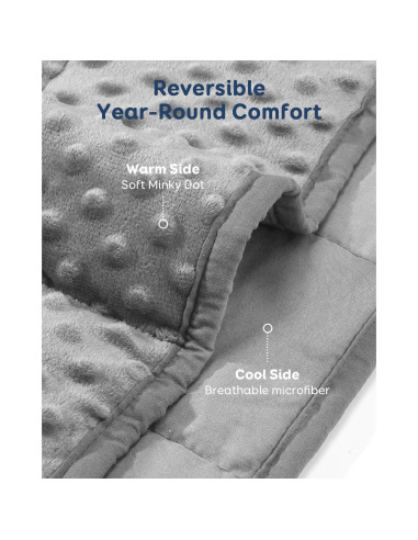 Manta con peso Kivik 6.8 kg 152x203 cm gris reversible