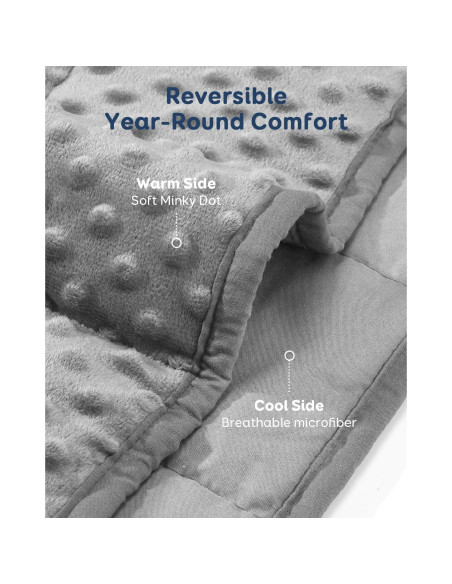 Manta con peso Kivik 6.8 kg 152x203 cm gris reversible