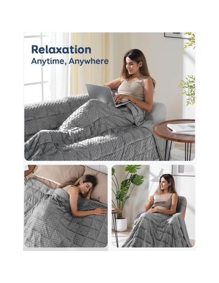 Manta con peso Kivik 6.8 kg 152x203 cm gris reversible