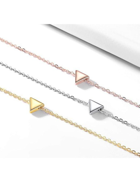 Collar Personalizado ChicSilver de Plata Esterlina 925 Triángulo 40.6 cm