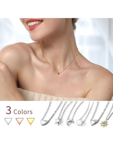 Collar Personalizado ChicSilver de Plata Esterlina 925 Triángulo 40.6 cm