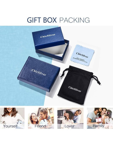 Collar Personalizado ChicSilver de Plata Esterlina 925 Triángulo 40.6 cm