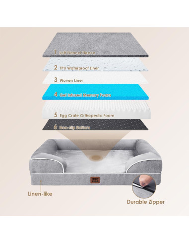 Cama ortopédica para perros grandes EHEYCIGA 112x81cm viscoelástica