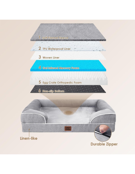 Cama ortopédica para perros grandes EHEYCIGA 112x81cm viscoelástica