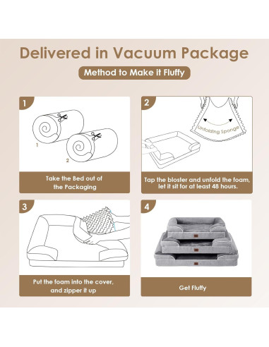 Cama ortopédica para perros grandes EHEYCIGA 112x81cm viscoelástica