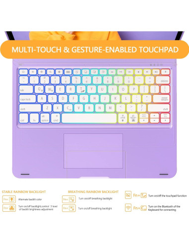 Funda Teclado Inalámbrico OYOSUOGG para iPad Pro 12.9" RGB