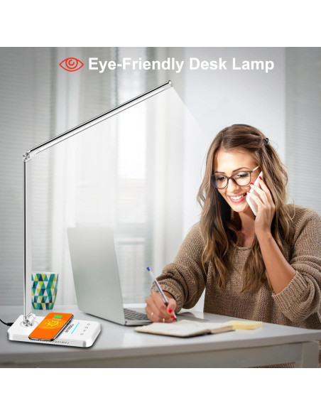 Lámpara de Escritorio LED AFROG EK009A con Cargador Inalámbrico