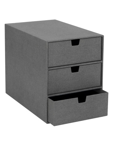 Organizador de Escritorio Bigso Ingrid 3 Cajones Lona Gris