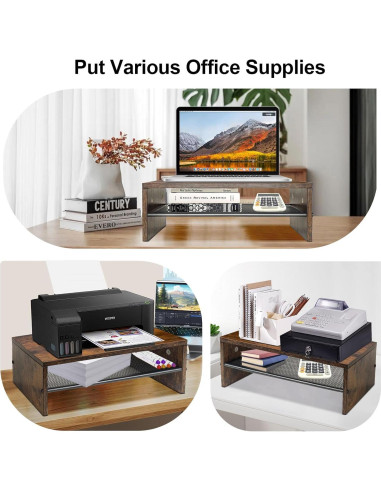 Soporte para Monitor BESHIGH con Luz LED y 2 Niveles 40.6x22.9cm