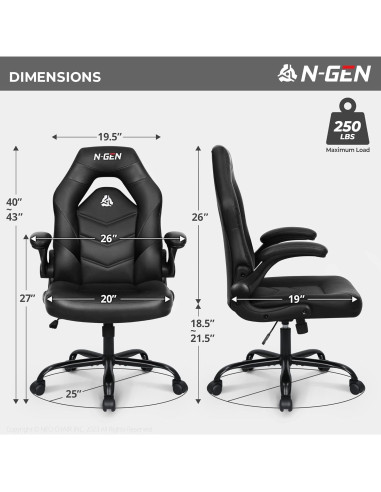 Silla de Videojuegos Ergonómica NEO CHAIR Ajustable Negro