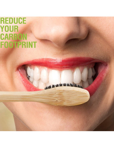 20 Cepillos de Dientes de Bambú Boao Suaves con Carbón Activado